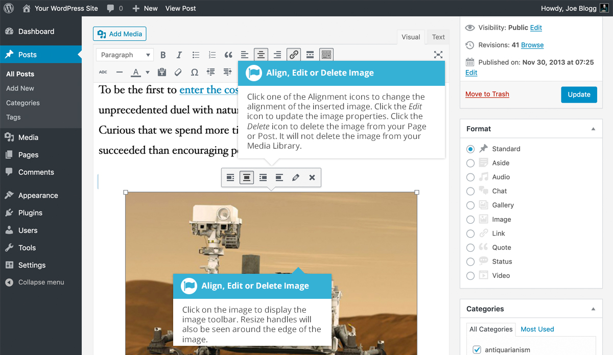 Edit or Delete an Image Easy WP Guide