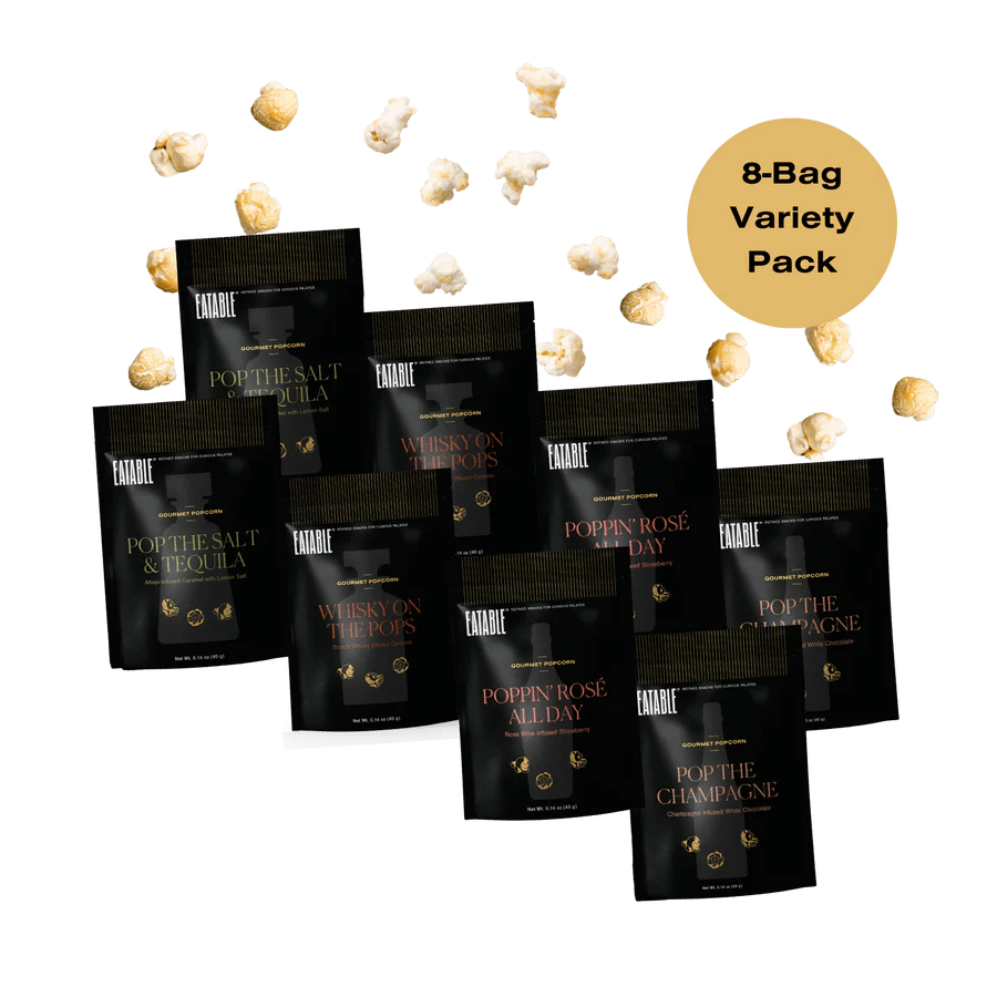 Mini Bag Bundle Multipacks Gourmet Wine & Spirits infused Popcorn