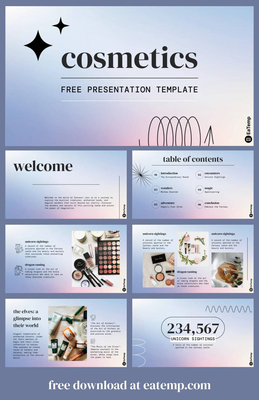 Cosmetics PPT Presentation Template EaTemp