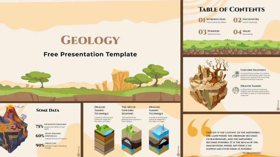 Geology PPT Presentation Template EaTemp