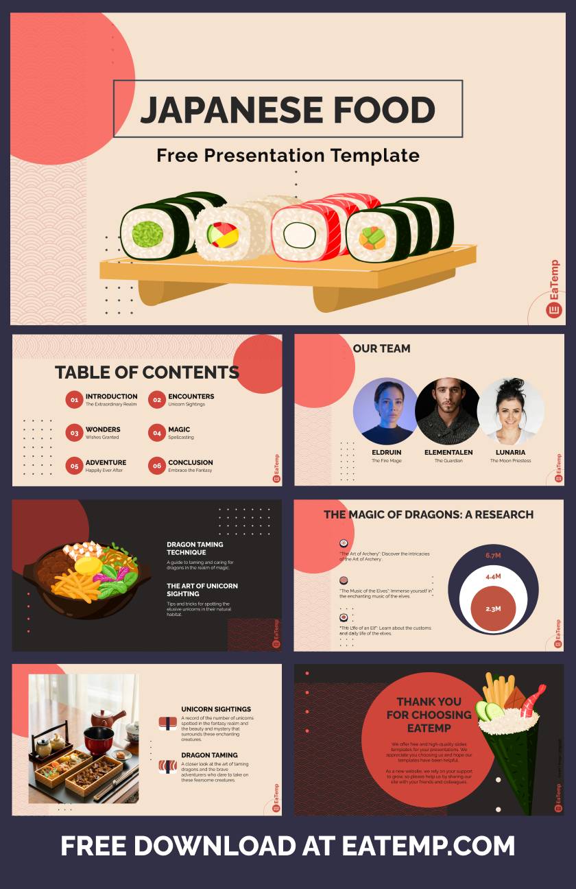 Japanese Food PowerPoint Presentation Template EaTemp