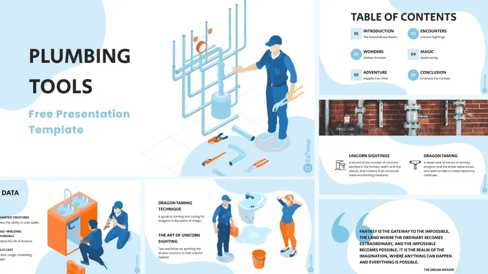 Plumbing Tools PPT Presentation Template EaTemp