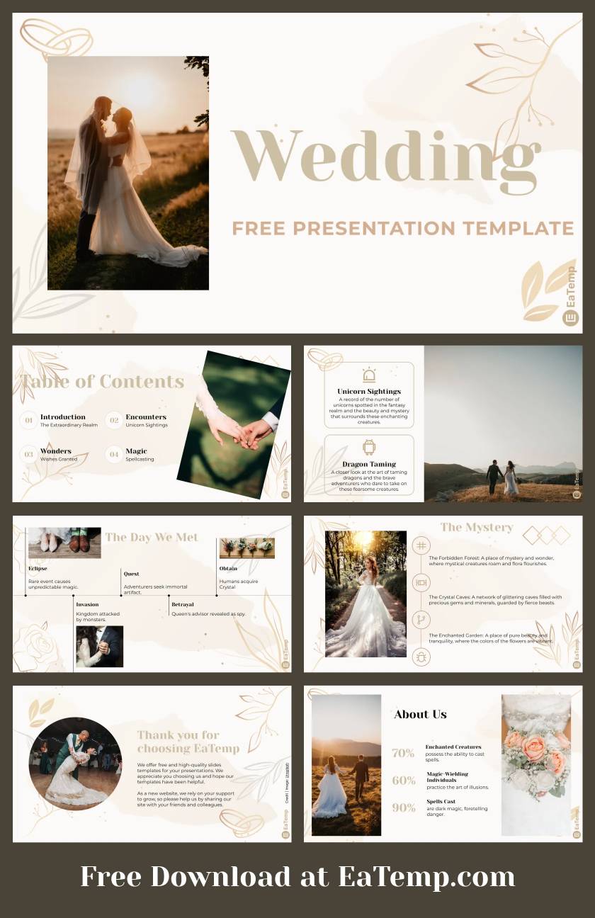 Wedding PowerPoint Presentation Template EaTemp