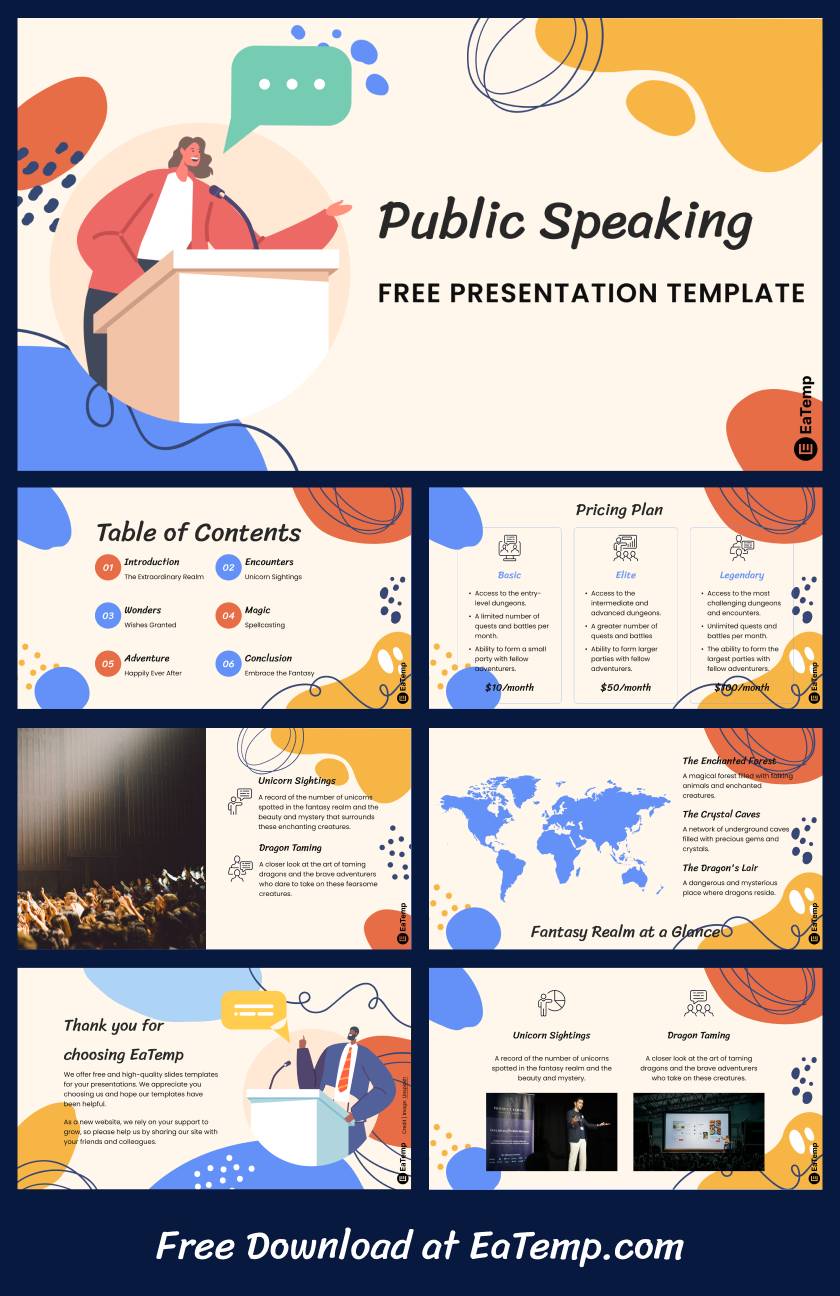 Public Speaking PowerPoint Presentation Template &amp; Google Slides 