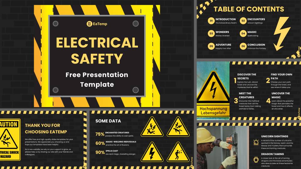 Electrical Safety PowerPoint Presentation Template & Google Slides