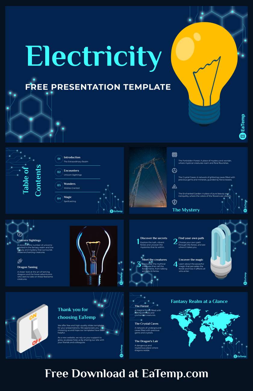 Electricity PPT presentation template & Google Slides theme EaTemp
