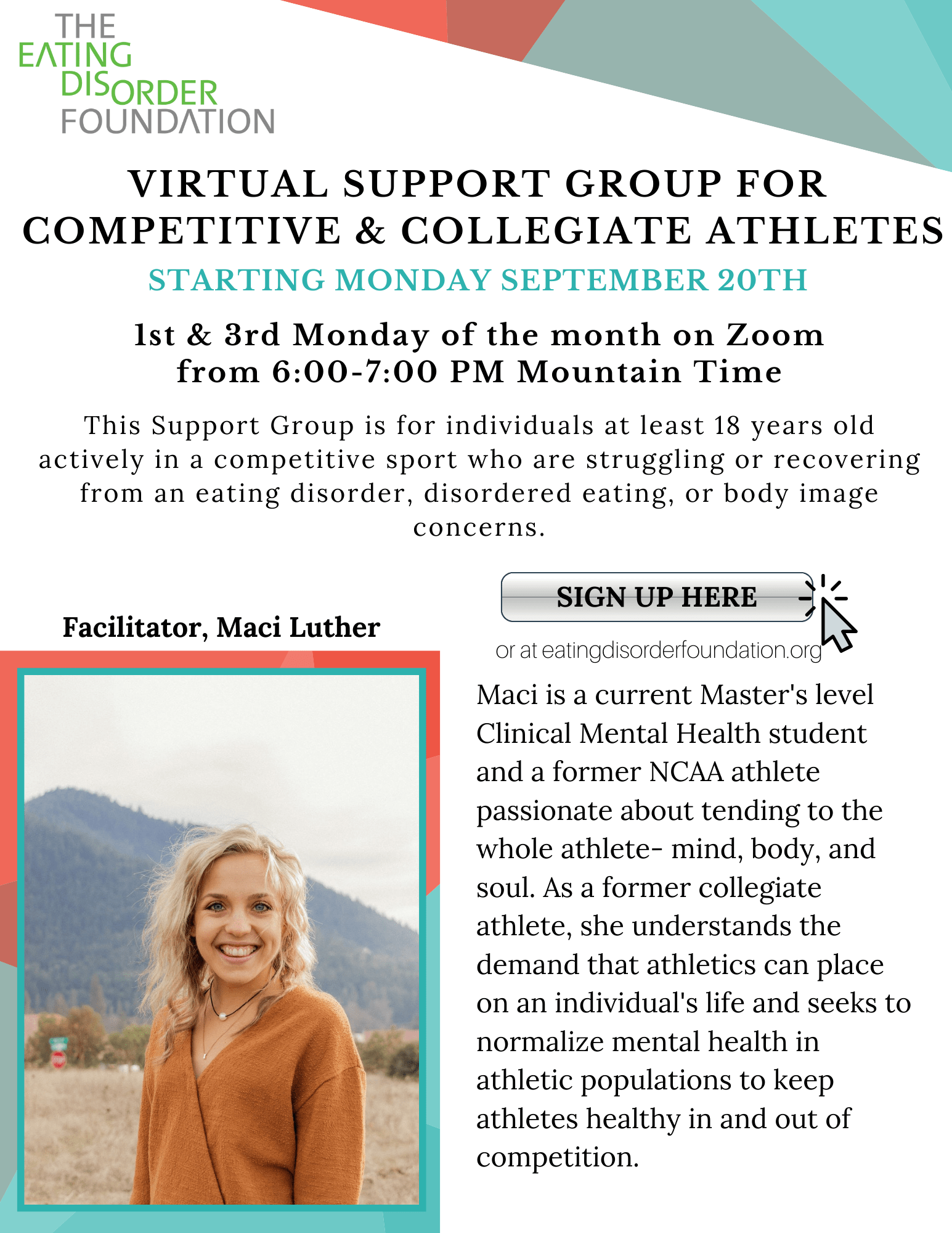 Virtual Support Group for Competitive and Collegiate Athletes The