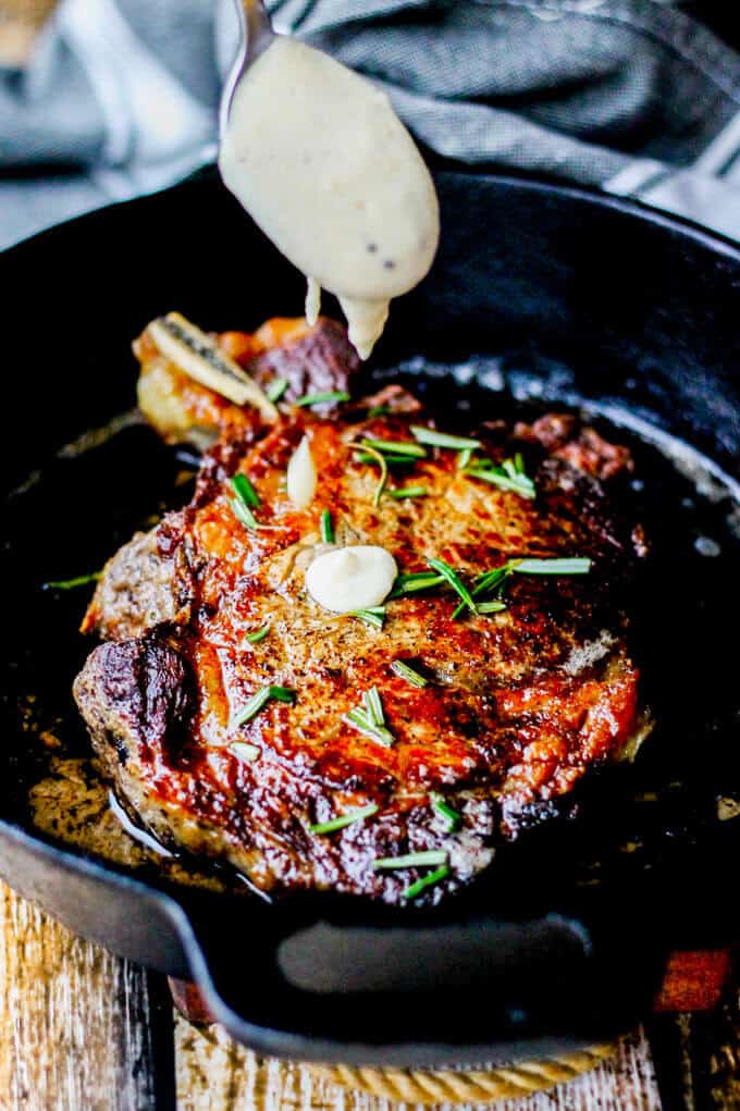 PanSeared Ribeye with Cracked Pepper & Cheese Sauce Eating European