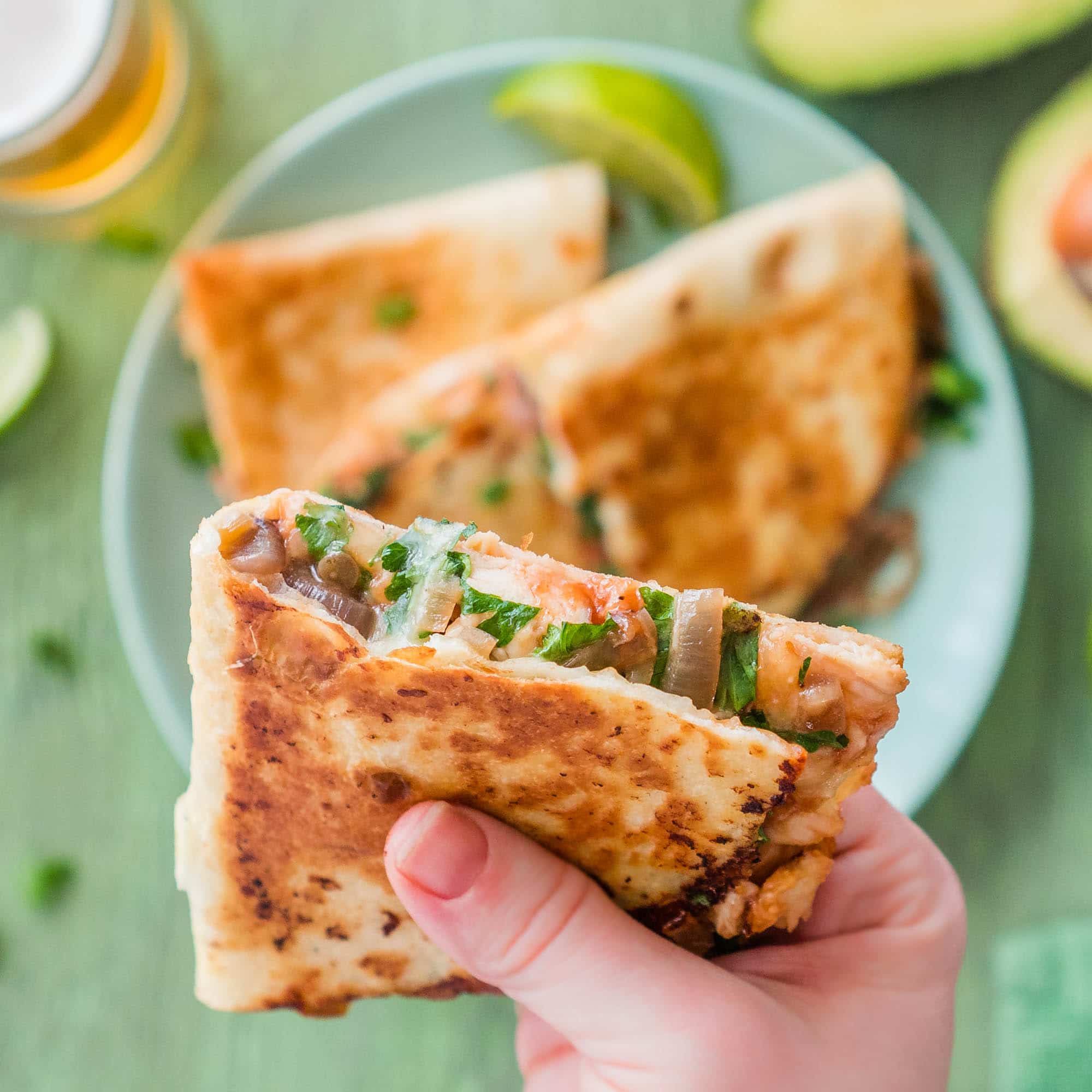 BBQ Chicken Quesadilla with Leftover Chicken Eating Richly