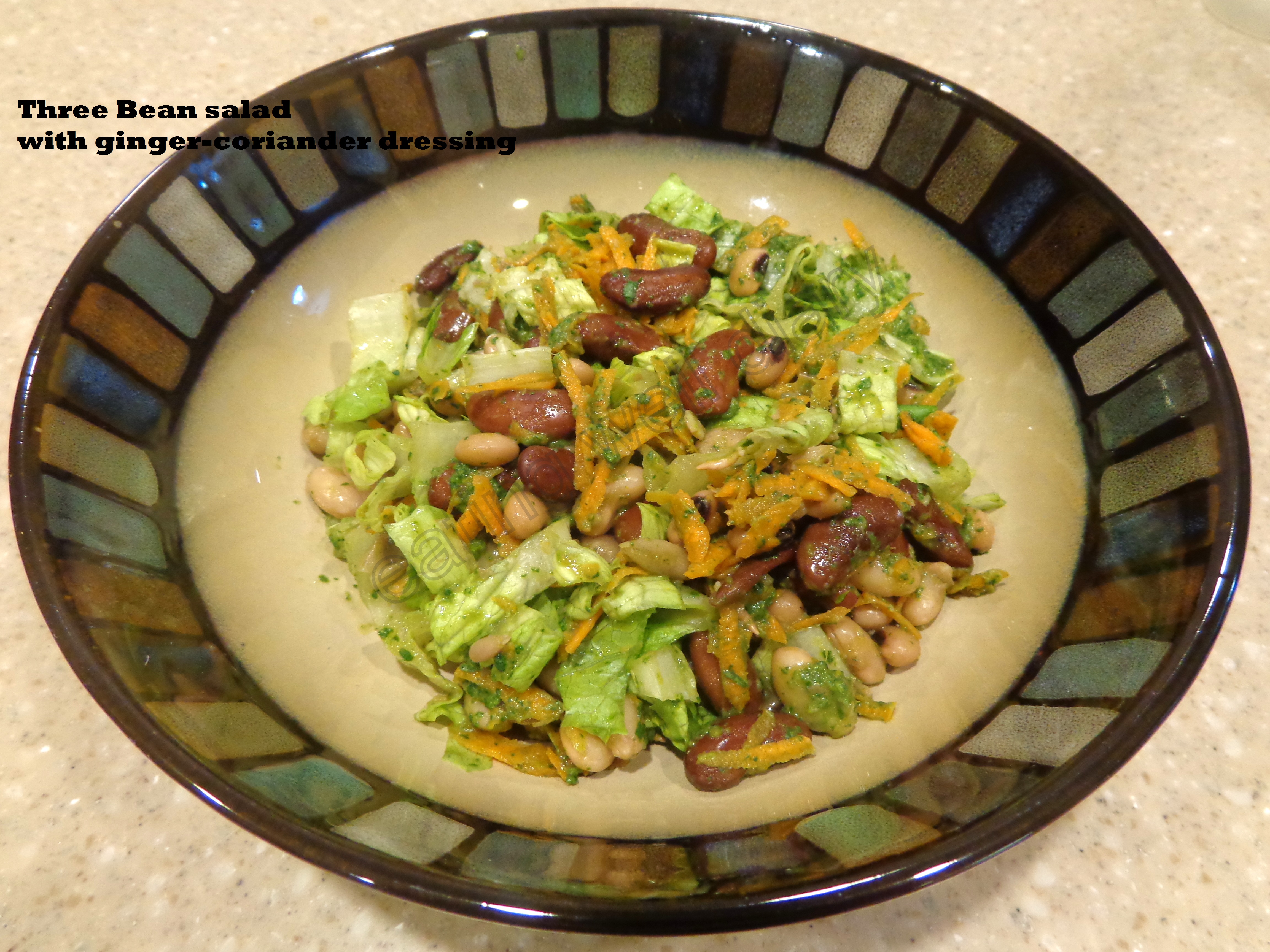 Three bean salad with corianderginger dressing EATING WELL DIARY