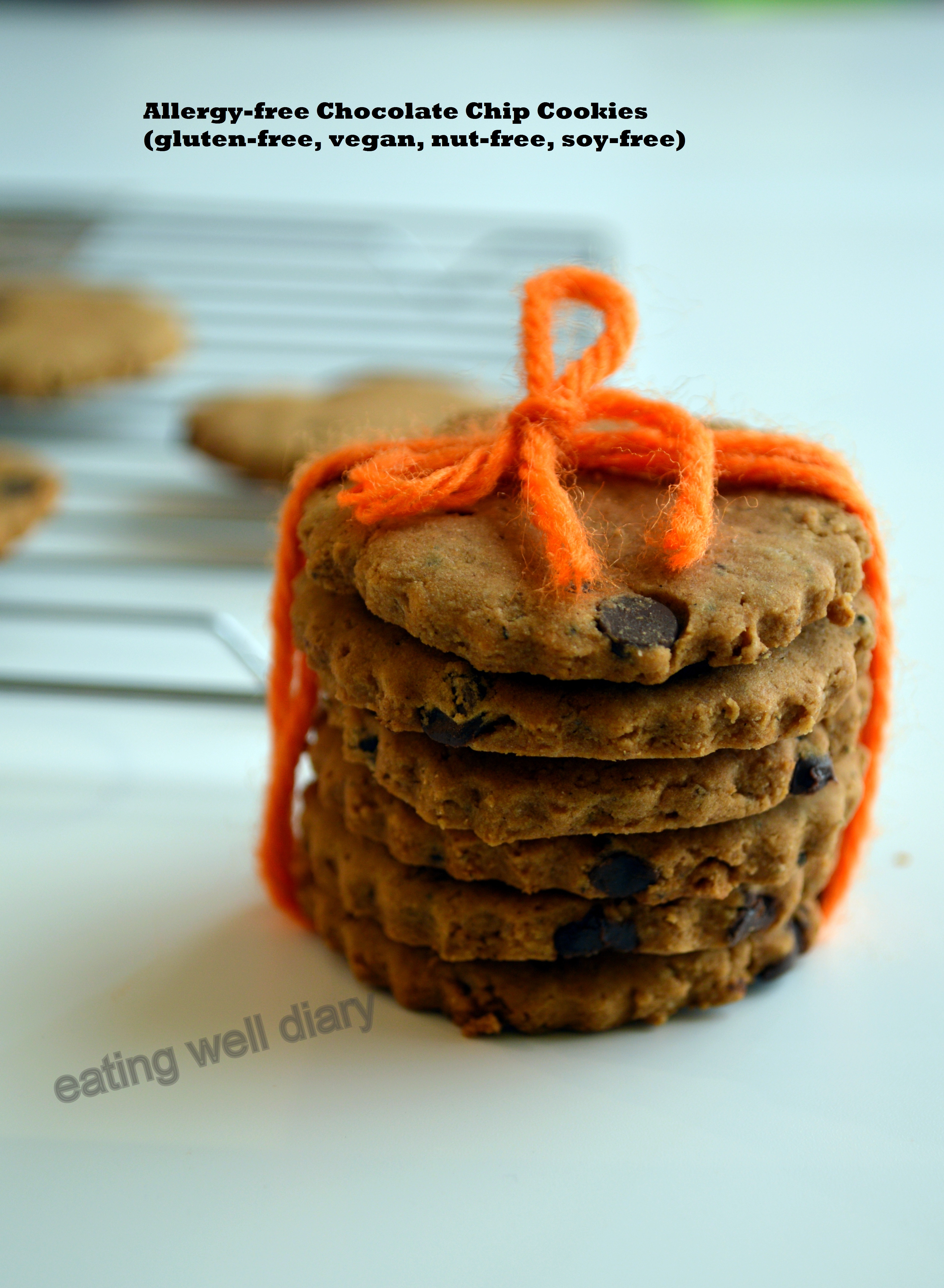 Allergyfree chocolate chip cookies glutenfree vegan nut free