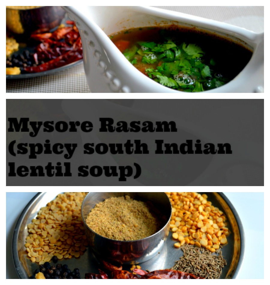 My Mother's Mysore Rasam spice mix recipe included