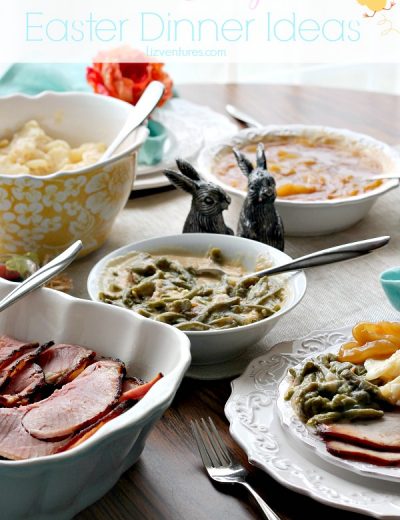 easter dinner on table