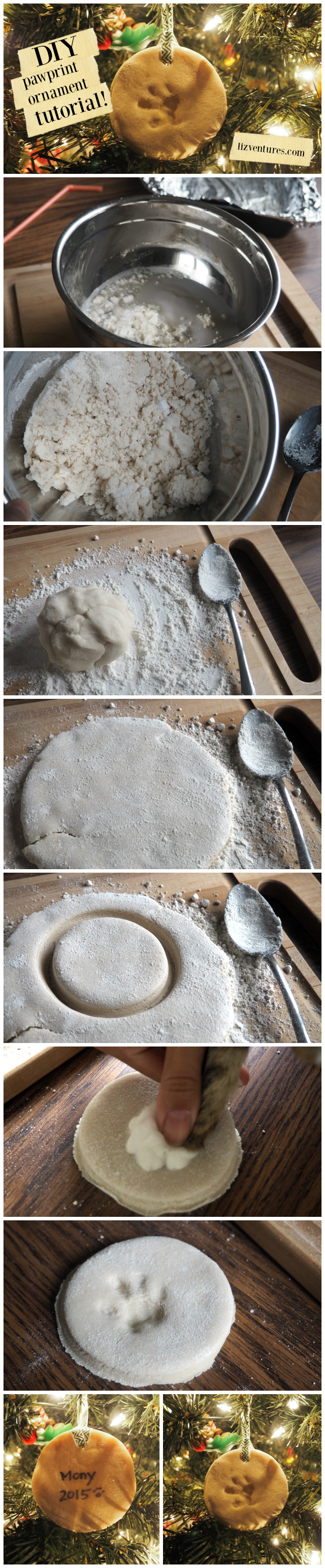 DIY Paw Print Ornament Step by Step Tutorial | Click through to eatmovemake.com for full instructions!
