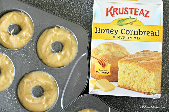 donut batter in donut pan
