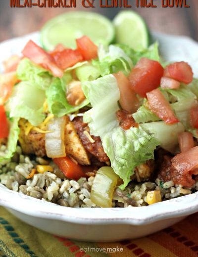 A plate of food, with Chicken and Lentils