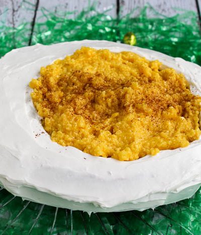 finished deviled egg pudding cake