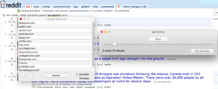 SelfControl screenshot