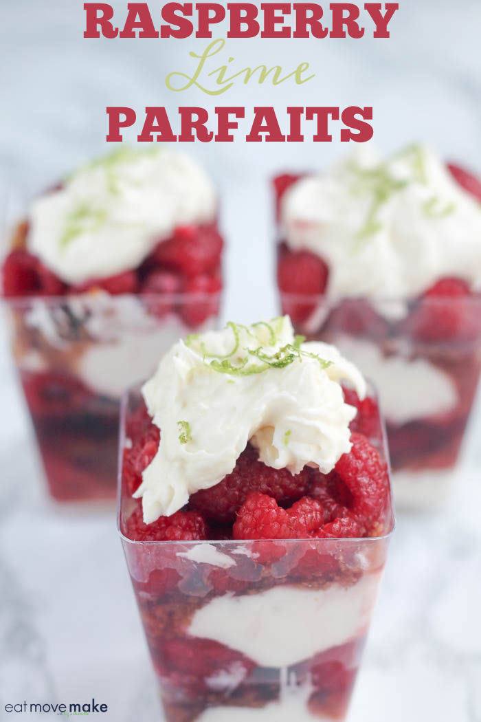 raspberry lime parfaits in dessert cups