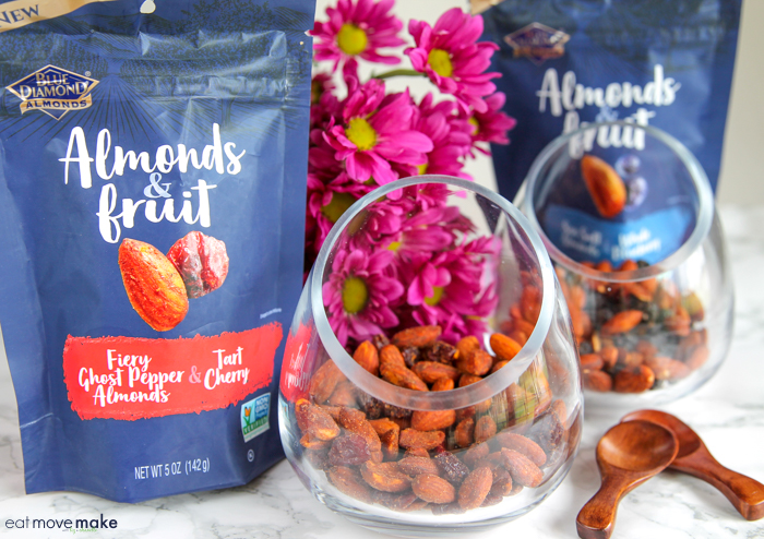 nuts and flowers on table
