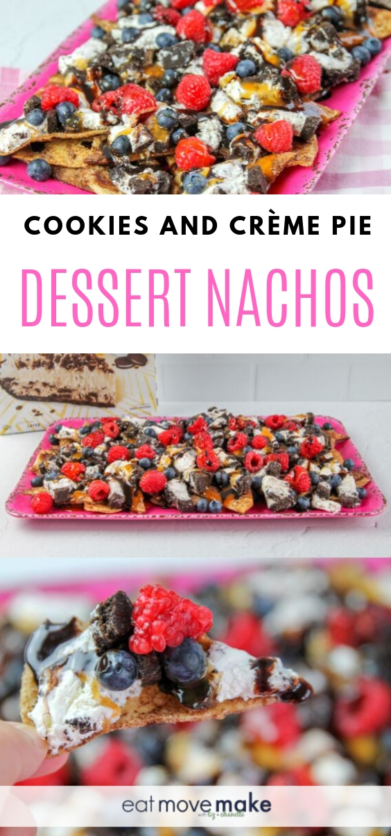 cookies and creme pie dessert nachos