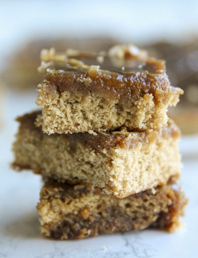 maple cake bars stacked