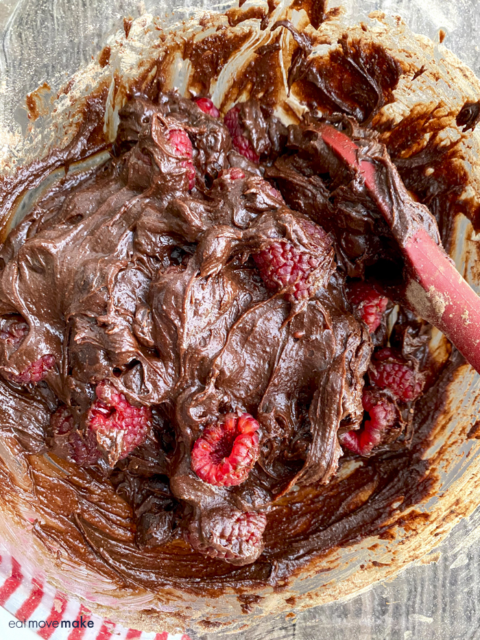 raspberry brownie batter