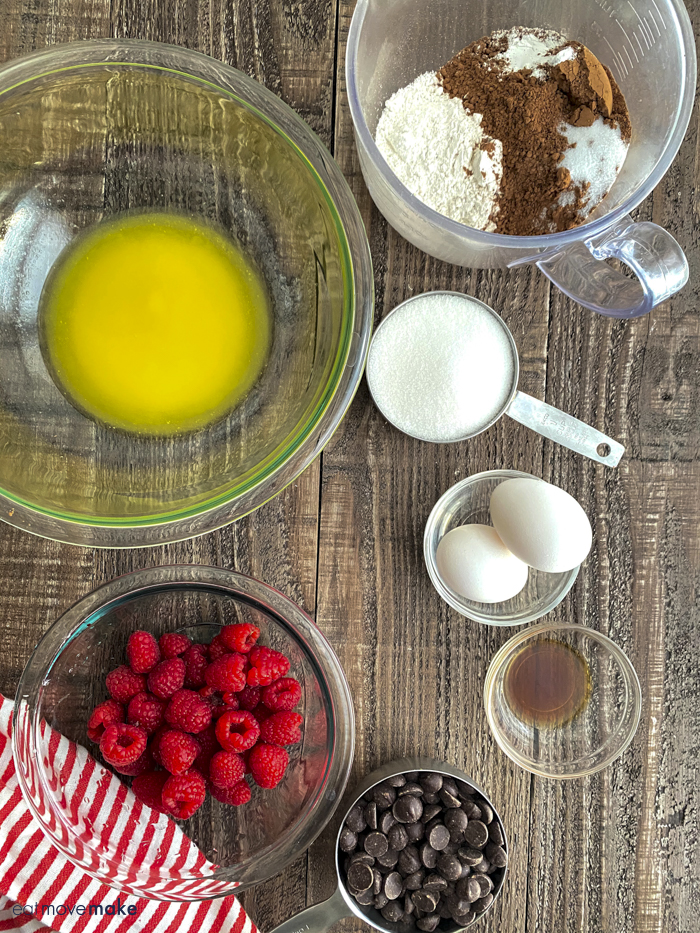 raspberry brownies ingredients