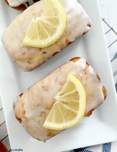 mini glazed lavender lemon bread