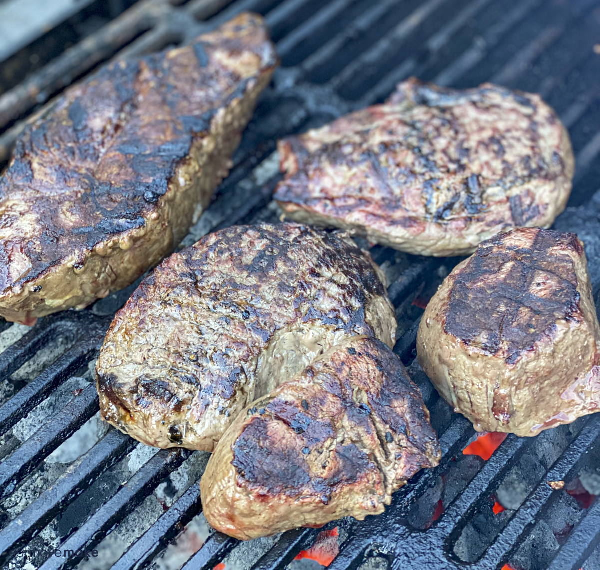 SRF steaks flipped on grill