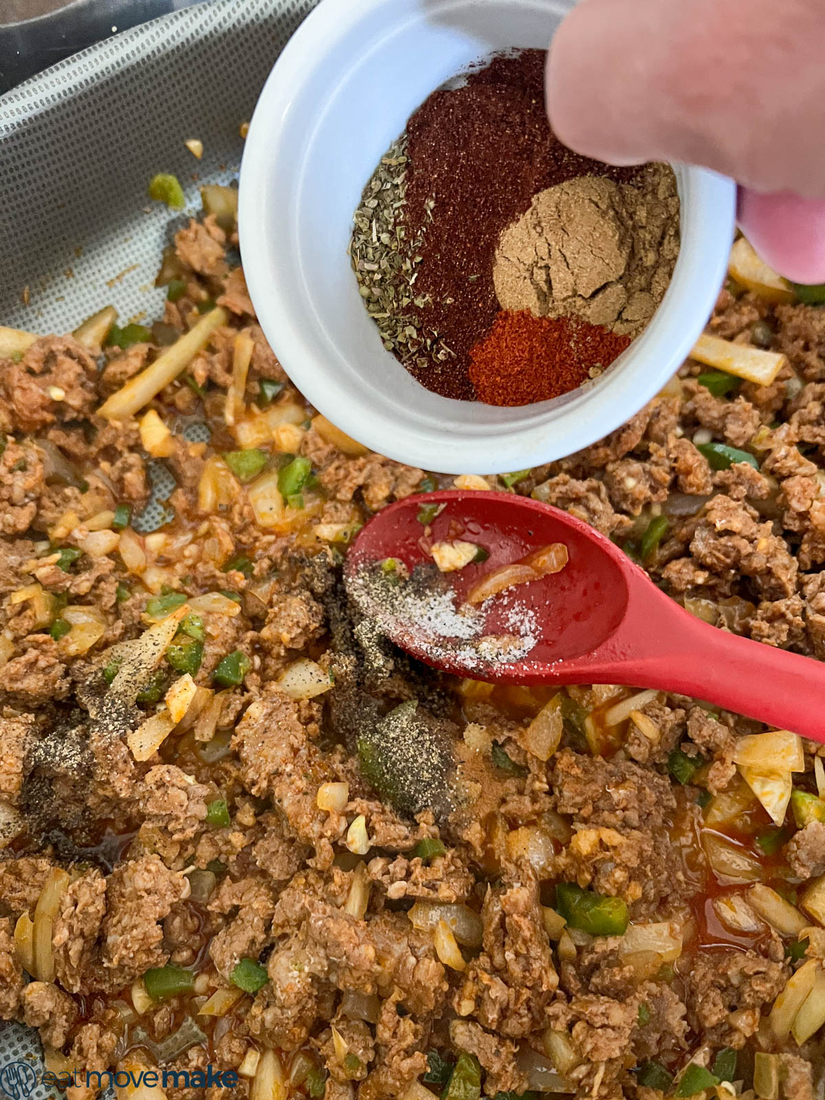adding spices
