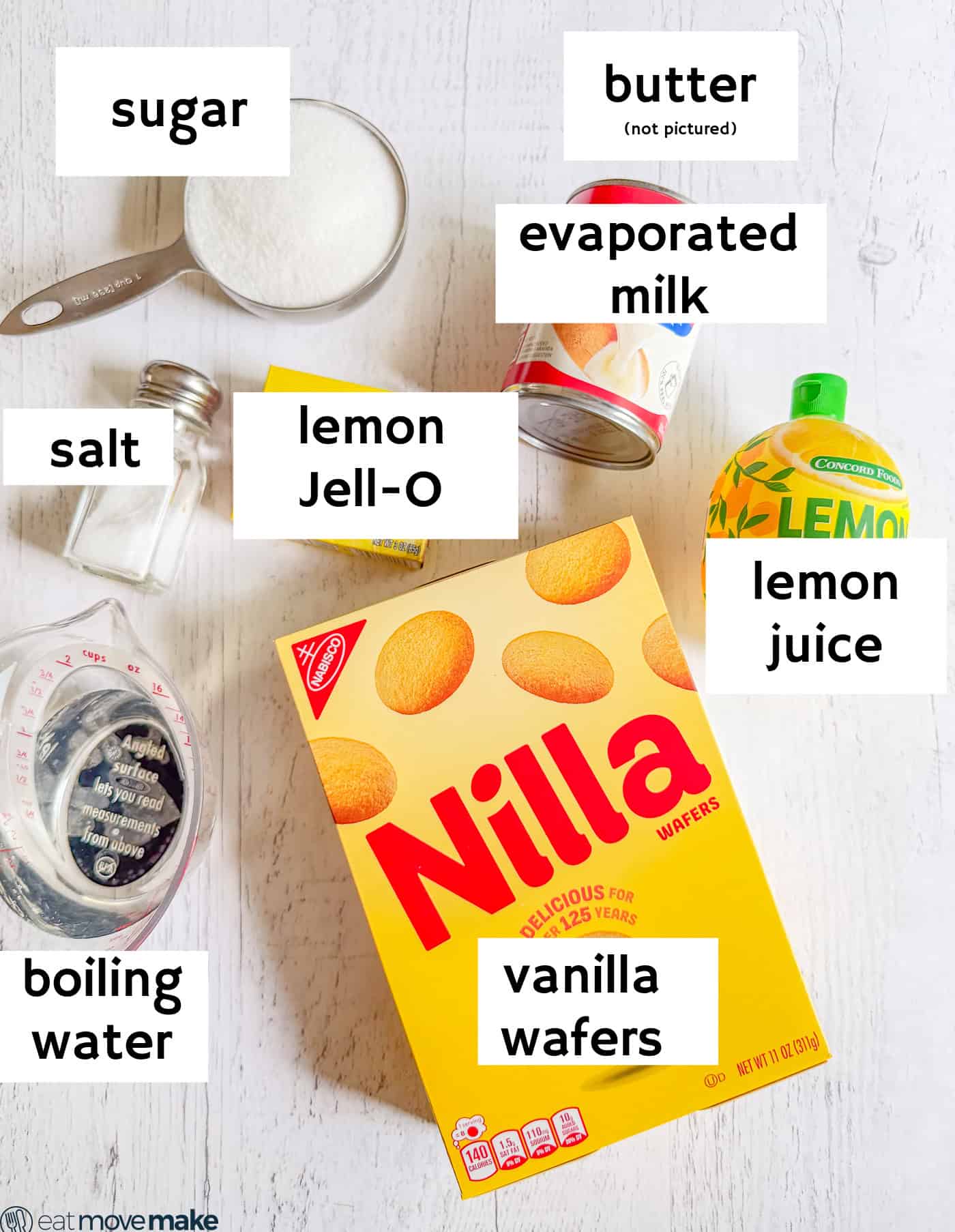 ingredients for lemon fluff.