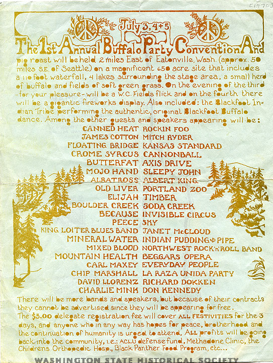 Original Announcement of the Eatonville Rock Festival (Buffalo Party