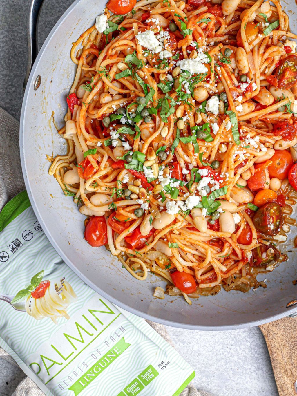 Linguine with Marinara, Peppers & Herbs Palmini Recipe