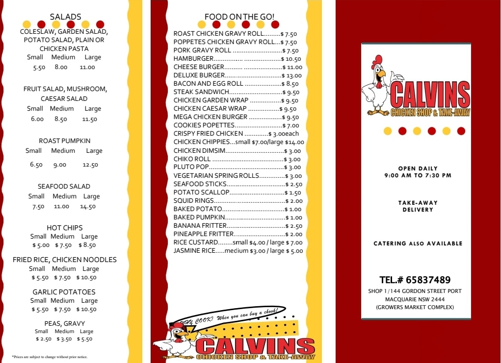 CALVINS CHICKEN & TAKEAWAY Port Macquarie EaTs