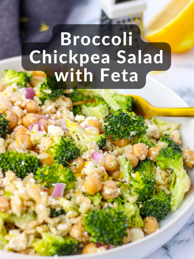 Broccoli Chickpea Salad with Feta Eats by April