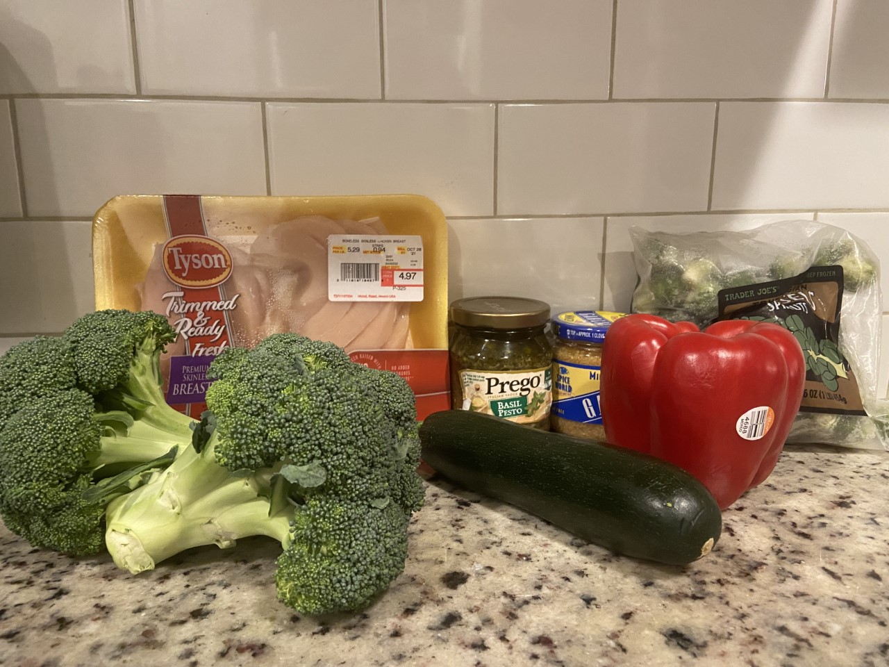 Basil pesto chicken and veggies Eats by Syd