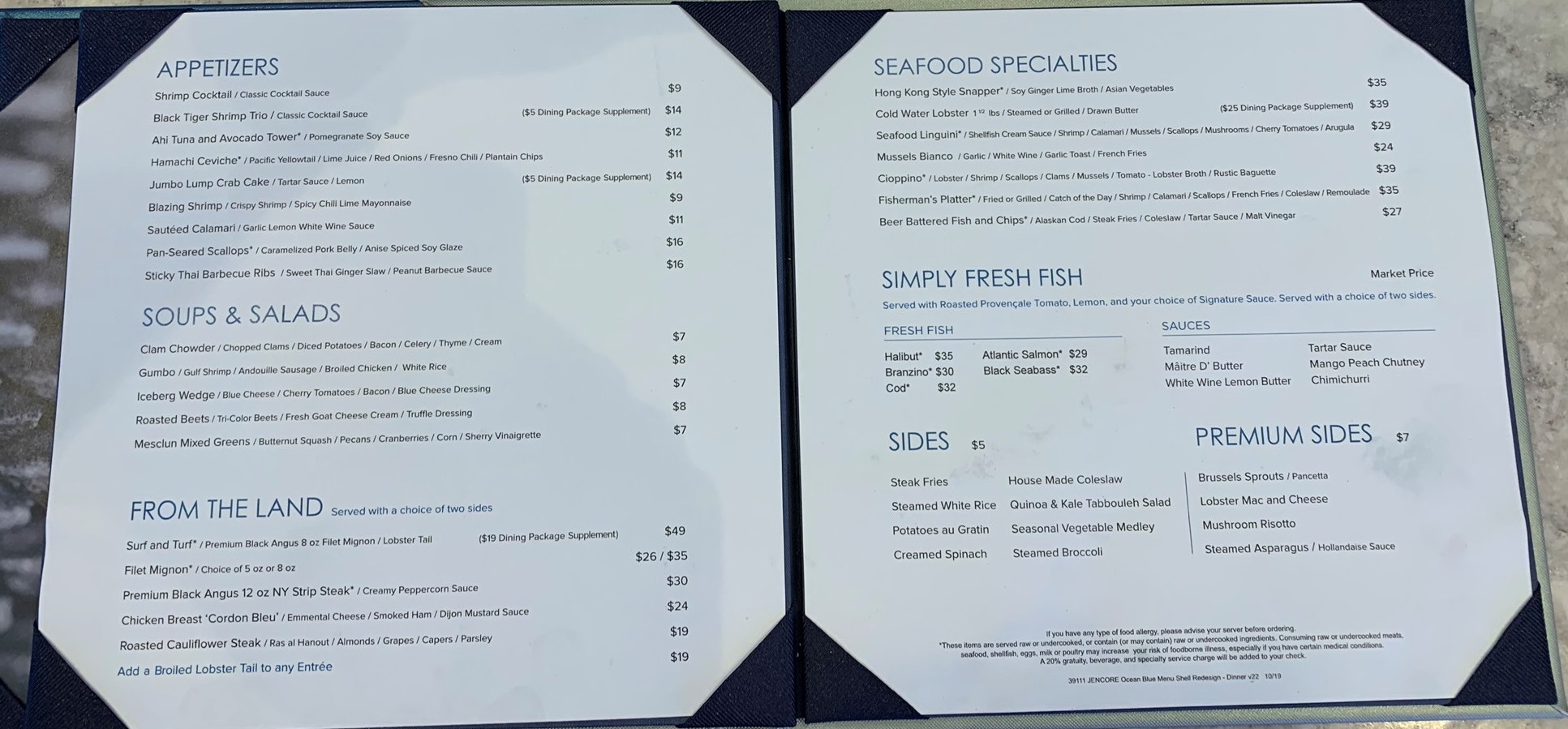 Norwegian Encore Restaurant Menus and Dining Guide