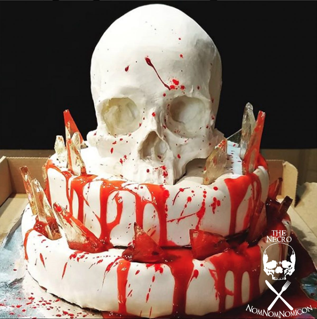 Halloween Recipe Glass Shard and Skull Cake ⋆ to the Necro Nomnomnomicon