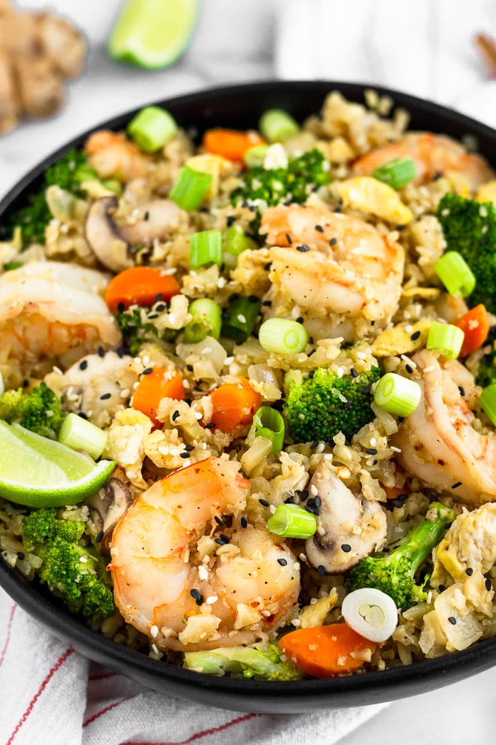Cauliflower Shrimp Fried Rice (Paleo/Whole30) Eat the Gains