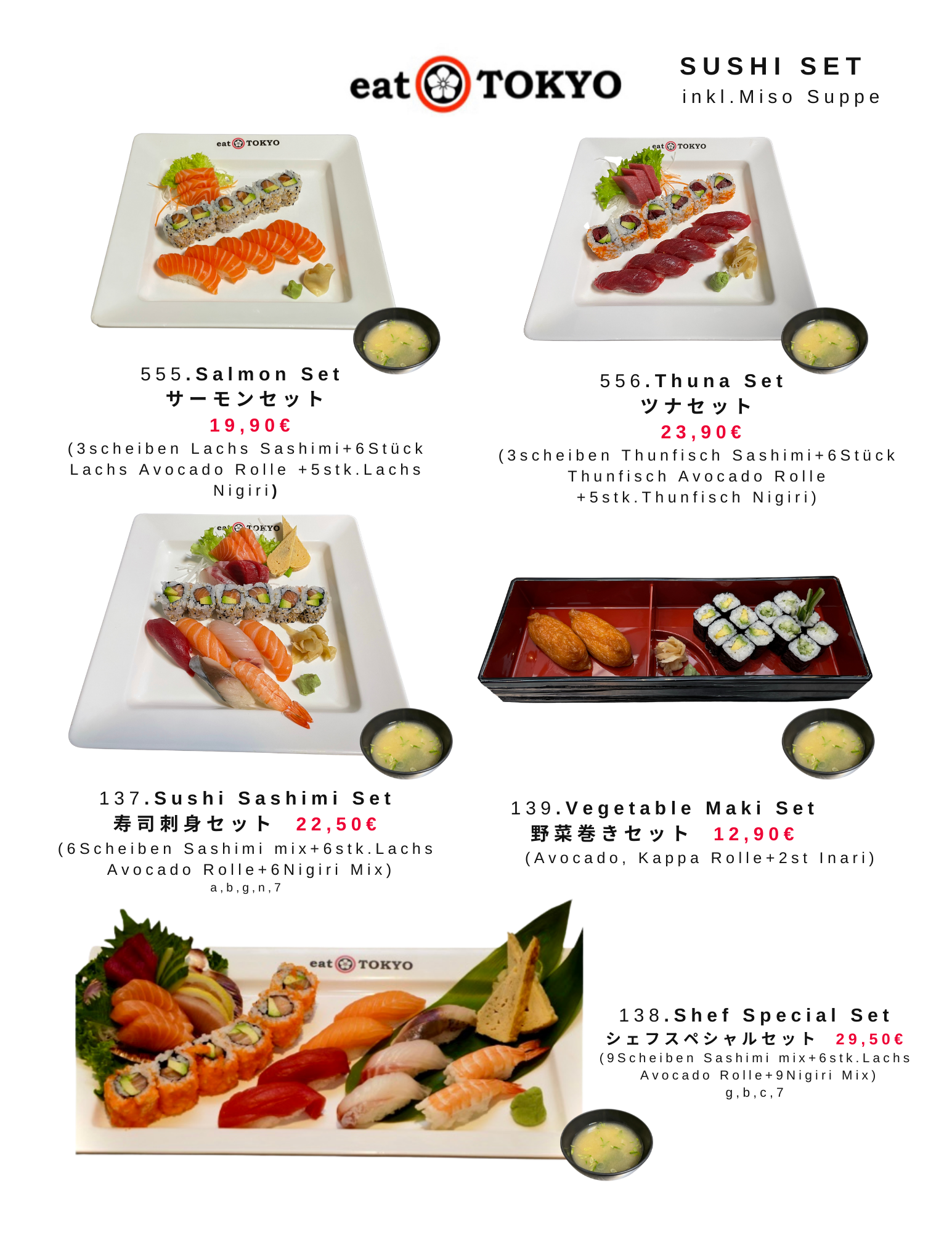 Menu Restaurant eatTOKYO