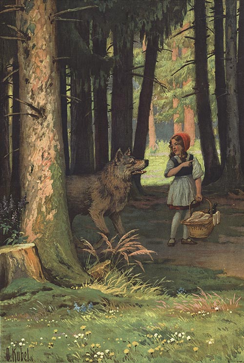 Rotkäppchen 6 Faksimile O. Kübel Rarität 1910 Märchen 4 Billerantik