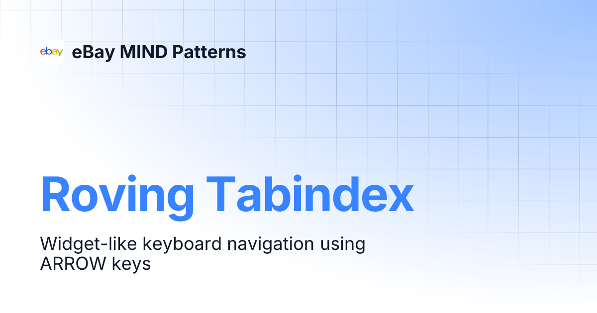 Roving Tabindex eBay MIND Patterns