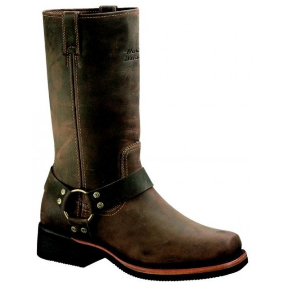 Pair HarleyDavidson Hustin Waterproof Motorcycle Boots Brown Size 9 UK