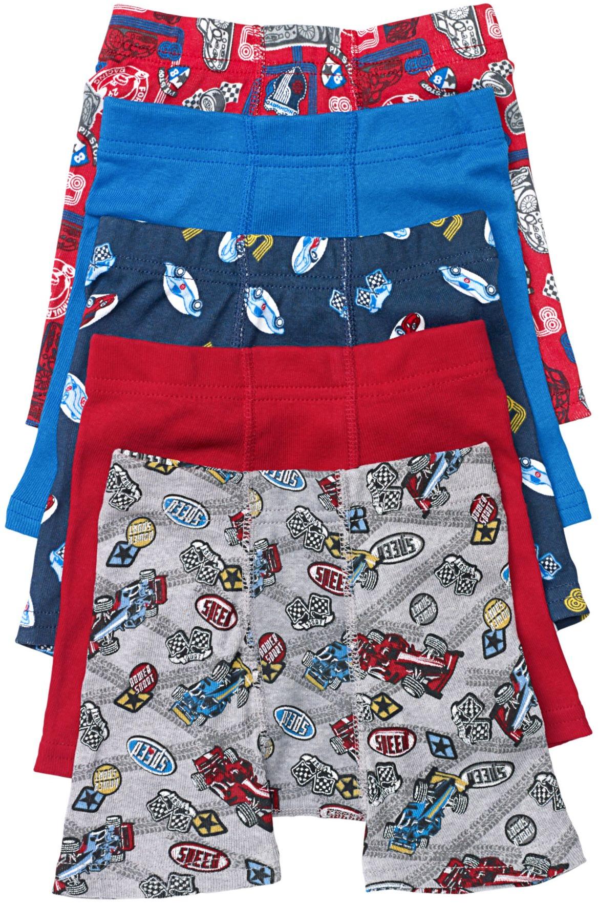 HANES Toddler Boys' Printed Boxer Briefs with Comfort Flex 5 Pack TB75P5