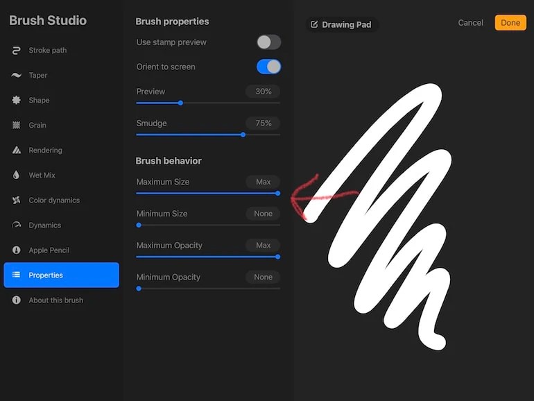 How to Create a Monoline Brush in Procreate Ebb and Flow Creative Co