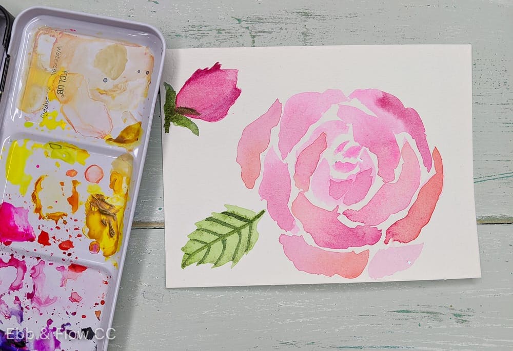 Watercolor Rose Tutorial The Easy Way to Paint Roses EbbandFlowCC
