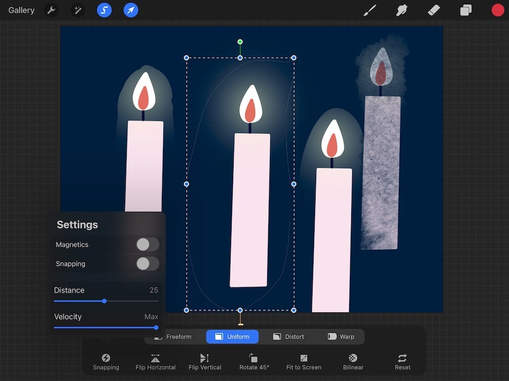 Using Selection and Transform in Procreate Ebb and Flow Creative Co