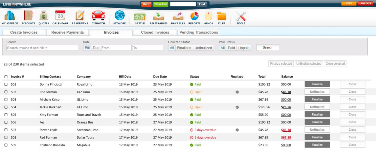 Payment Integrations Limo Anywhere
