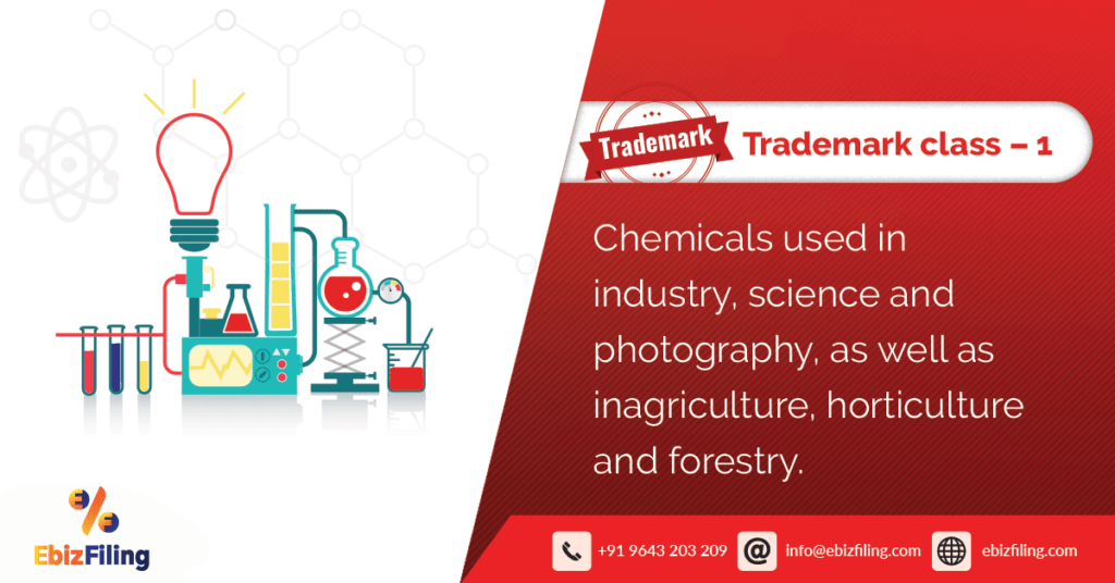 Trademark Class 1 Chemicals used in industry, in agriculture